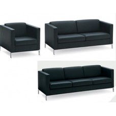 Modern Leather Three Piece Lounge Suite